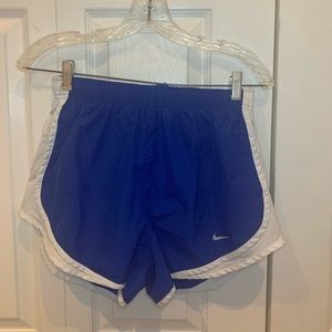 blue and white nike gym shorts